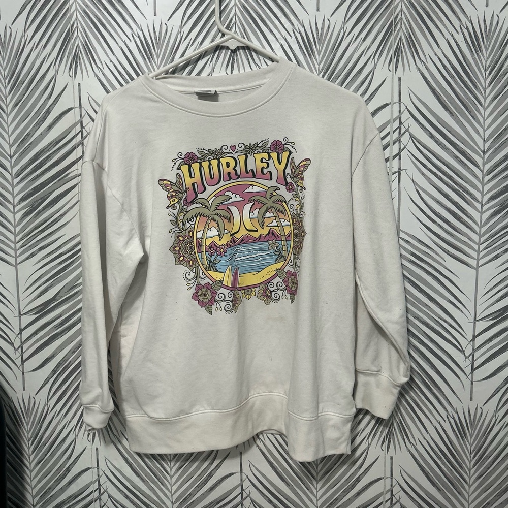 Hurley White Graphic girls Sweater